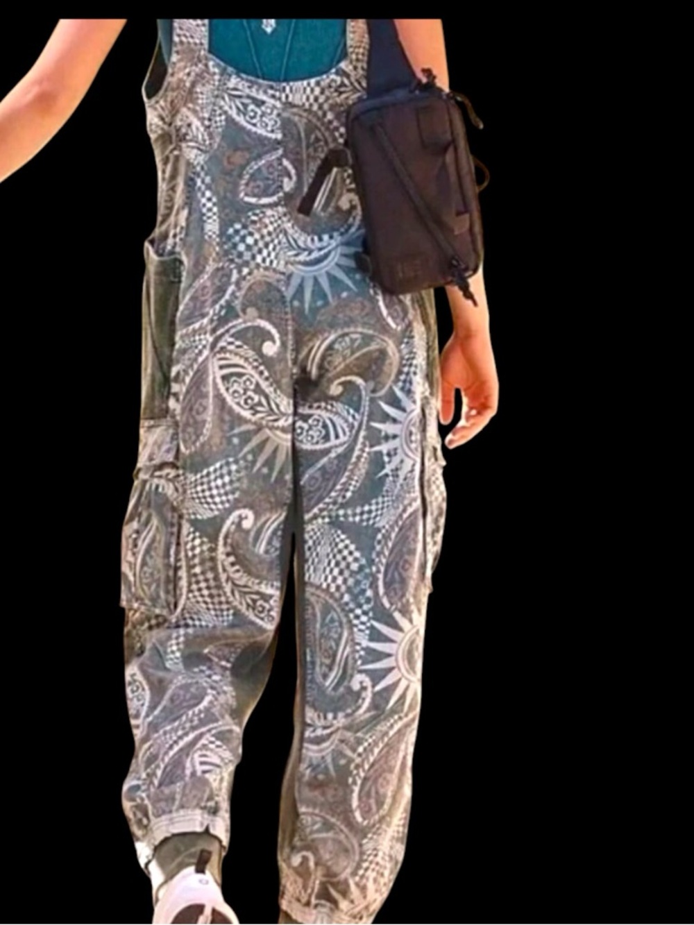 FP Movement Fast Track Onesie Jumpsuit in Trippy Green Design. Size Small - Picture 3 of 15